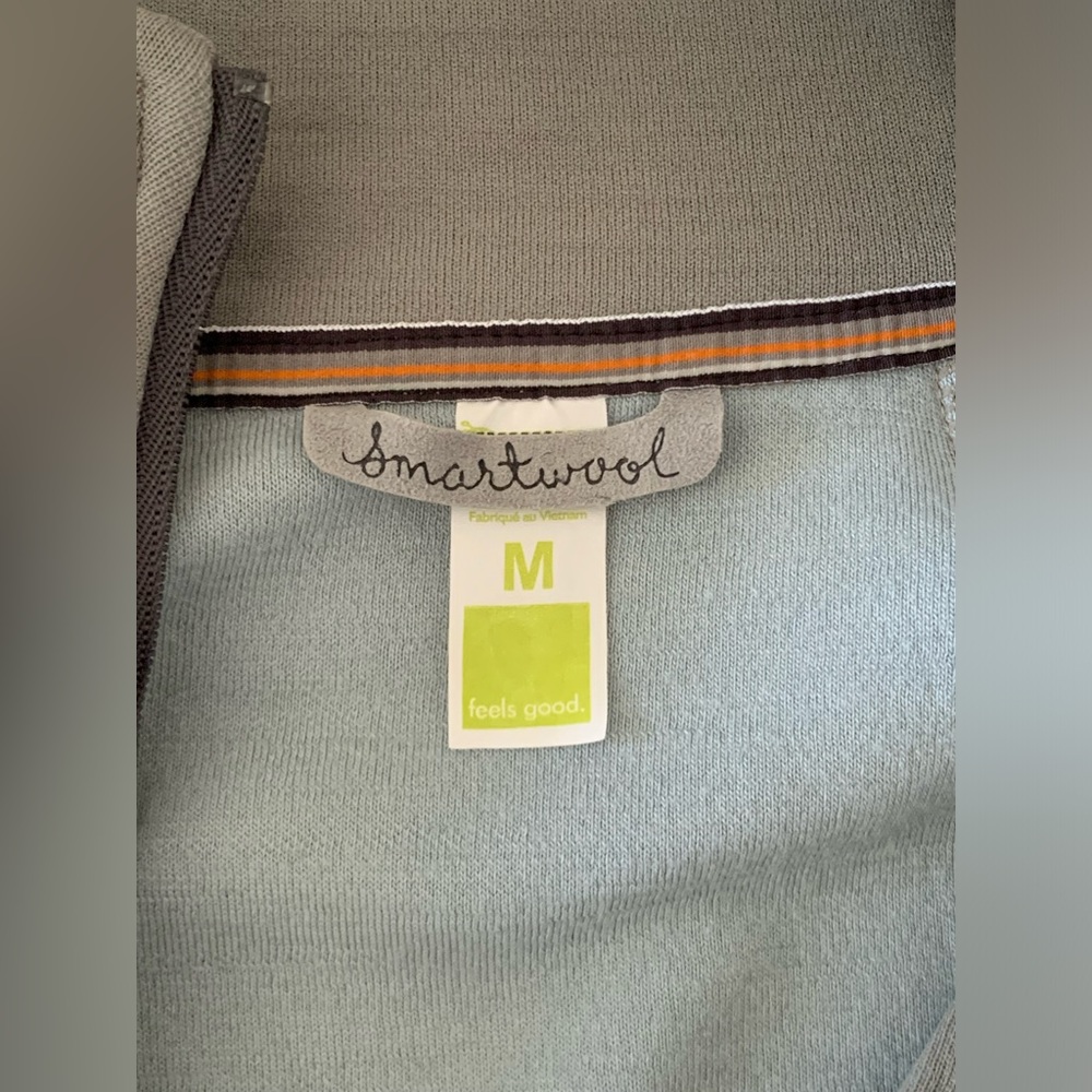 Smartwool Men's M Gray Merino Wool Nylon Quarter Zip Pullover Sweater Outdoor - Picture 4 of 10